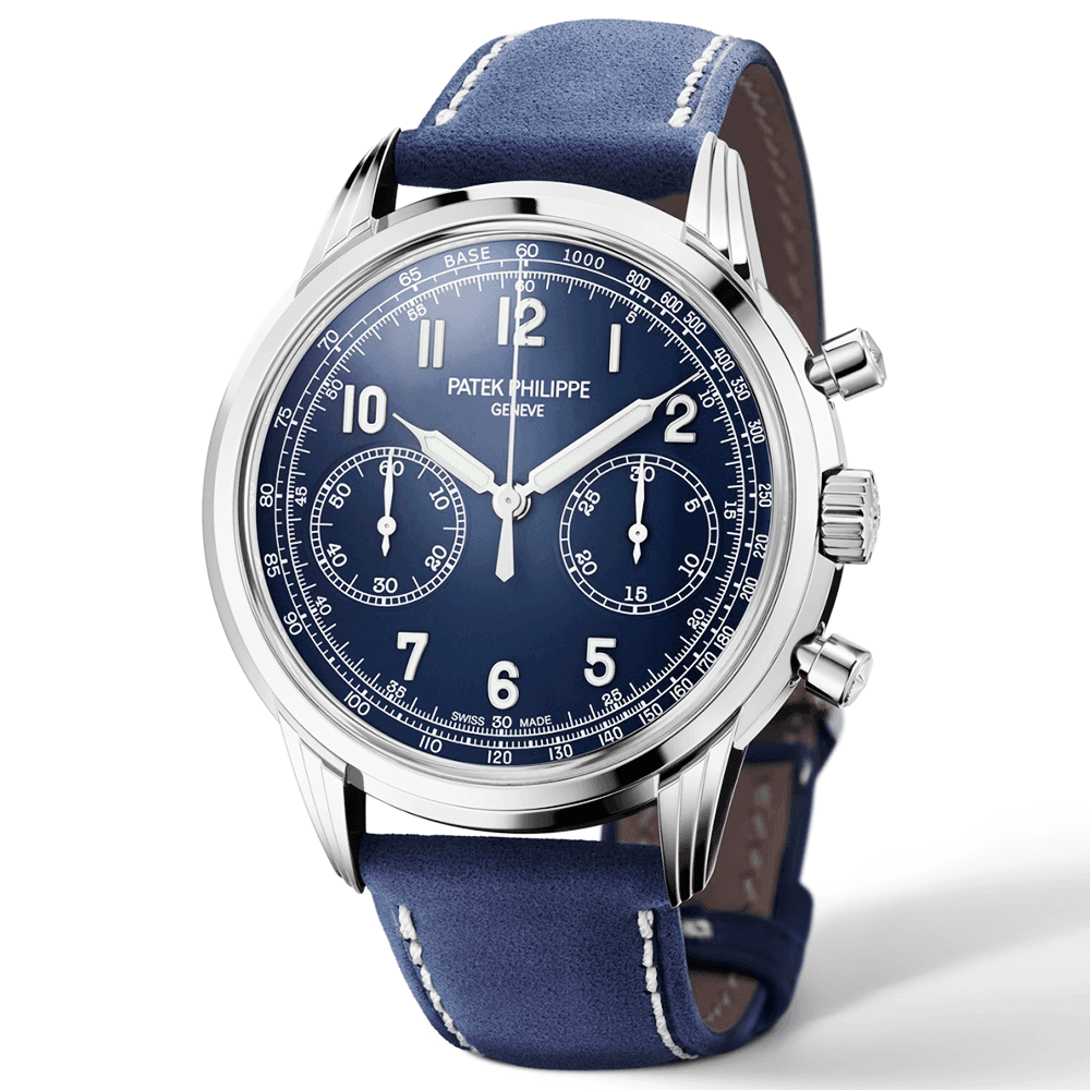 Patek Philippe Complications 41mm Blue Dial Manual-Wind Chronograph Watch - Berry's Jewellers