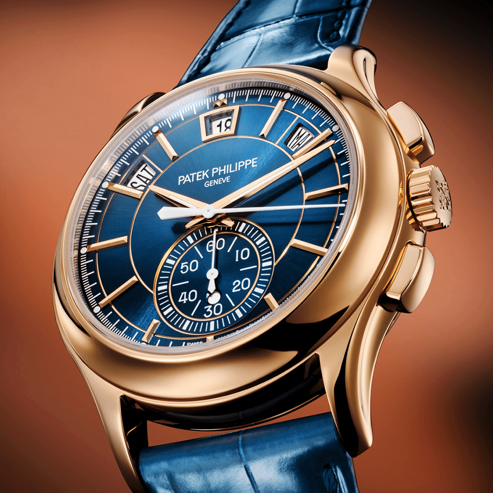 Patek Philippe Complications 42mm Blue Dial Annual Calendar Flyback Chronograph Watch - Berry's Jewellers