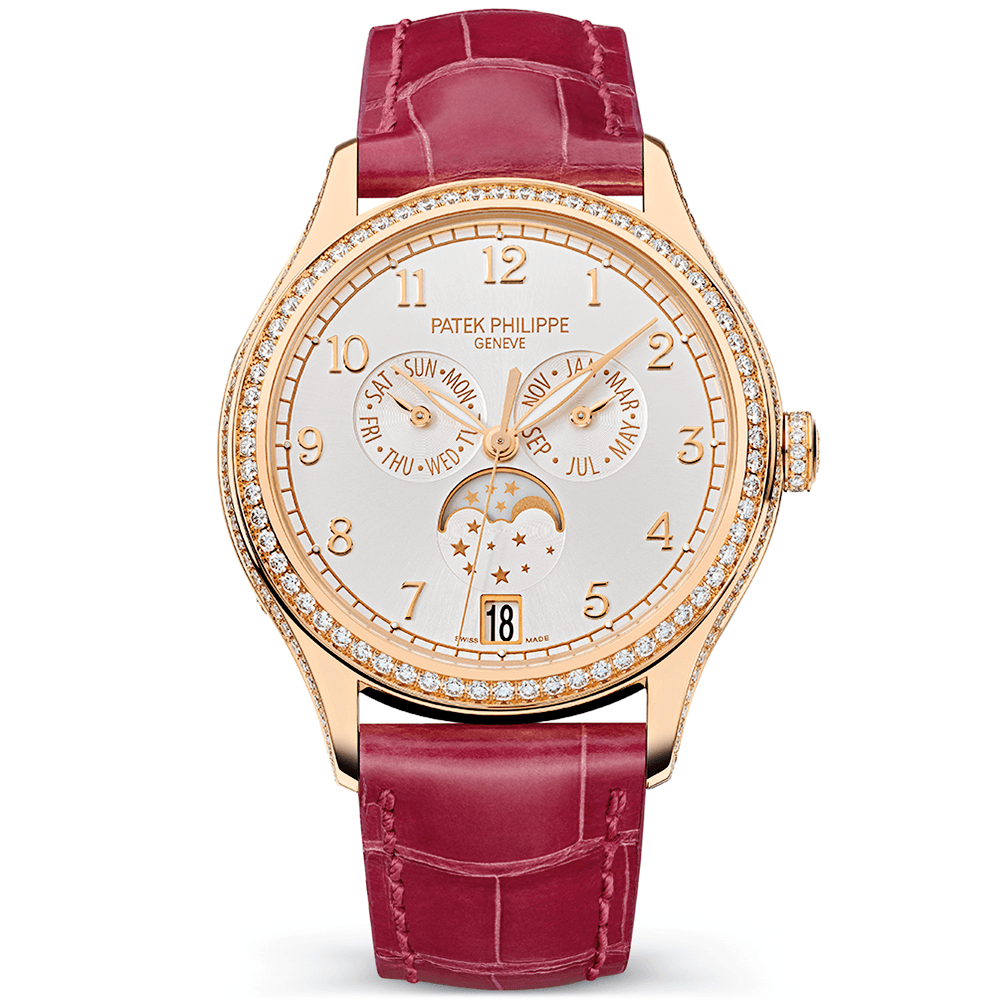 Patek Philippe Complications Annual Calendar Diamond Bezel 18ct Rose Gold Ladies Watch - Berry's Jewellers