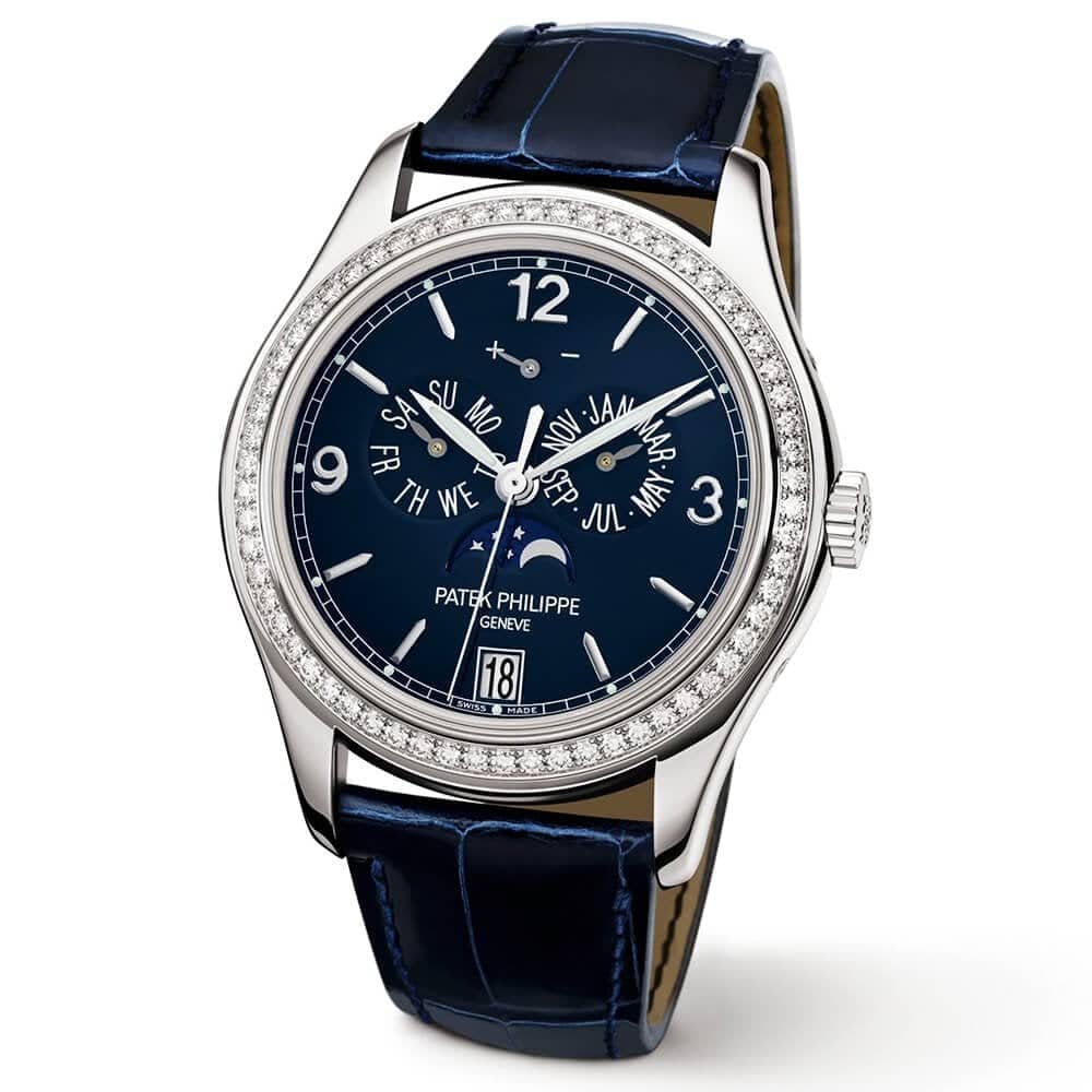 Patek Philippe Complications Annual Calendar Moonphase 39mm Diamond Bezel Watch - Berry's Jewellers