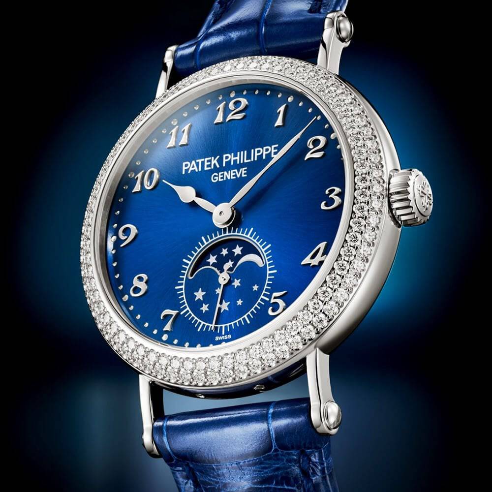 Complications Moonphase 33mm Blue Sunburst Dial Ladies Watch