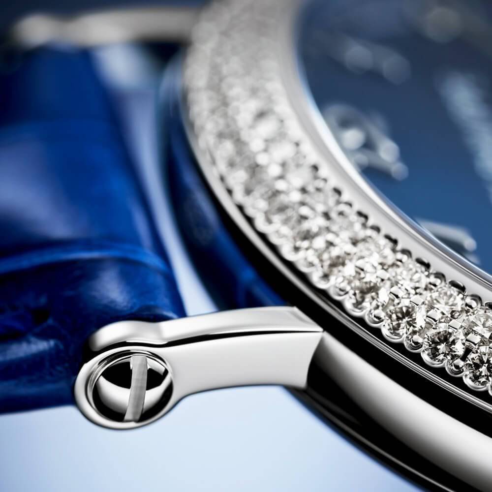 Patek Philippe Complications Moonphase 33mm Blue Sunburst Dial Ladies Watch - Berry's Jewellers