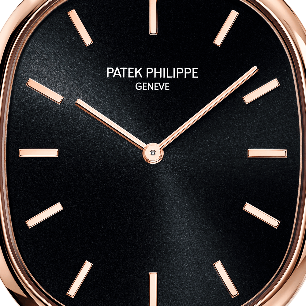 Patek Philippe Golden Ellipse 18ct Rose Gold Black Dial Men's Automatic Watch - Berry's Jewellers