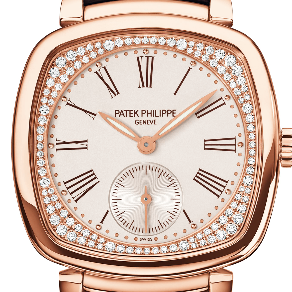 Patek Philippe Gondolo 18ct Rose Gold Cushion Case & Diamond Set Manual Wind Ladies Watch - Berry's Jewellers