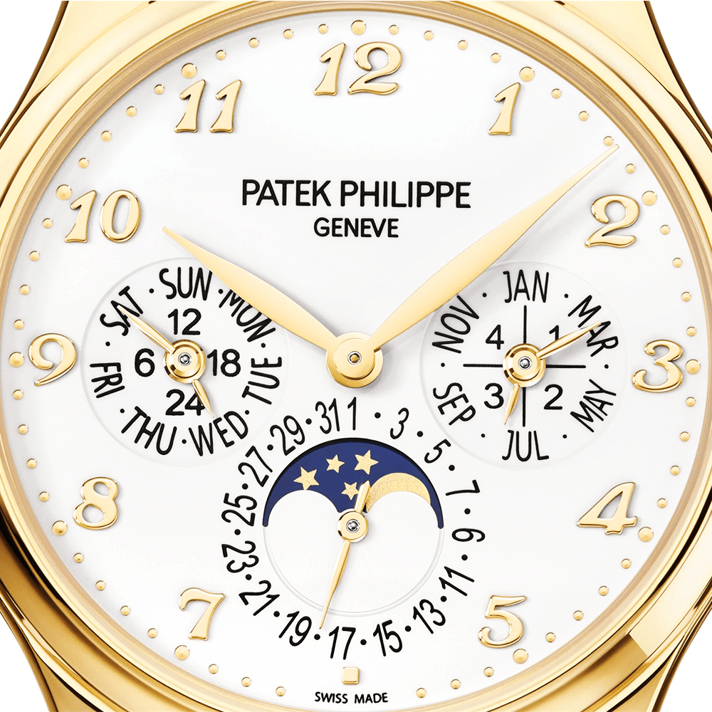 Patek Philippe Grand Complication Perpetual Calendar 39mm 18ct Yellow Gold Silver Dial Men's Strap Watch - Berry's Jewellers