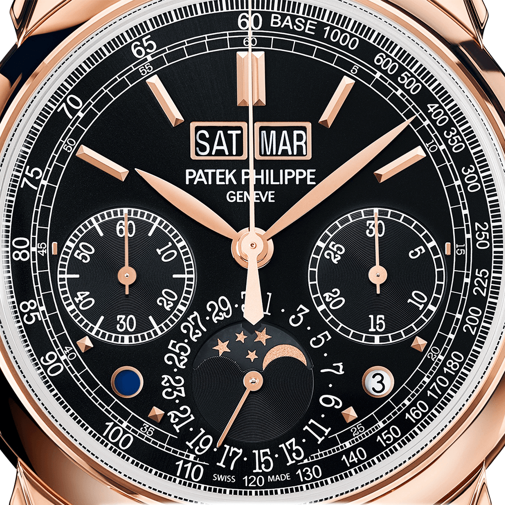 Patek Philippe Grand Complications 18ct Rose Gold 41mm Black Dial Chronograph Watch - Berry's Jewellers