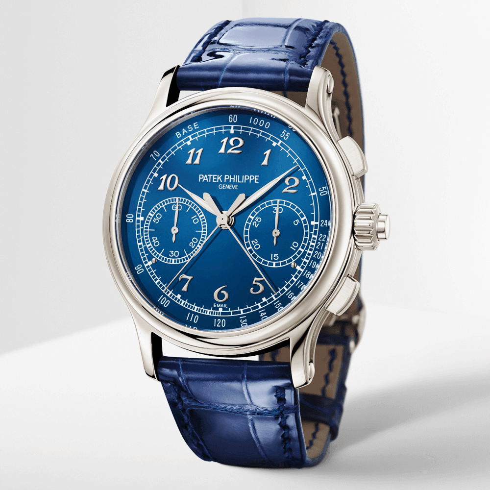 Patek Philippe Grand Complications 41mm Platinum Blue Dial Split-Seconds Chronograph Watch - Berry's Jewellers