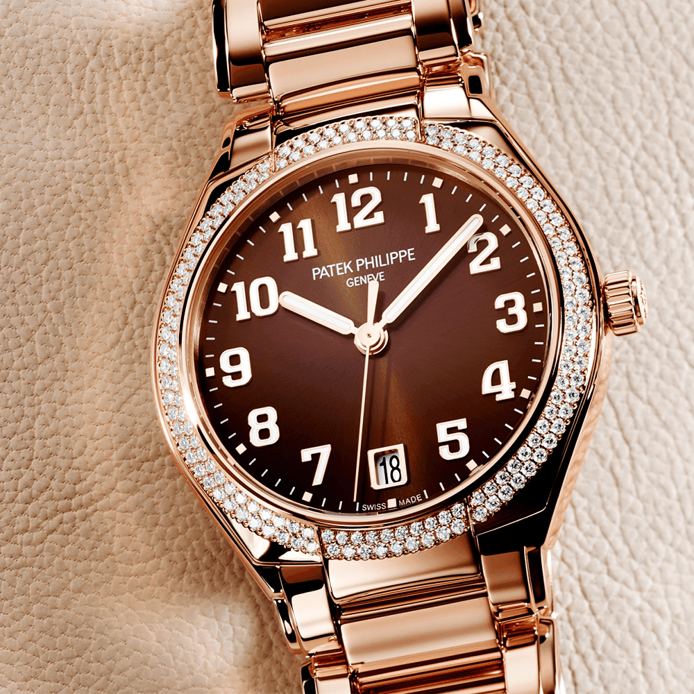 Patek Philippe Twenty~4 36mm 18ct Rose Gold & Brown Sunburst Dial Ladies Watch - Berry's Jewellers