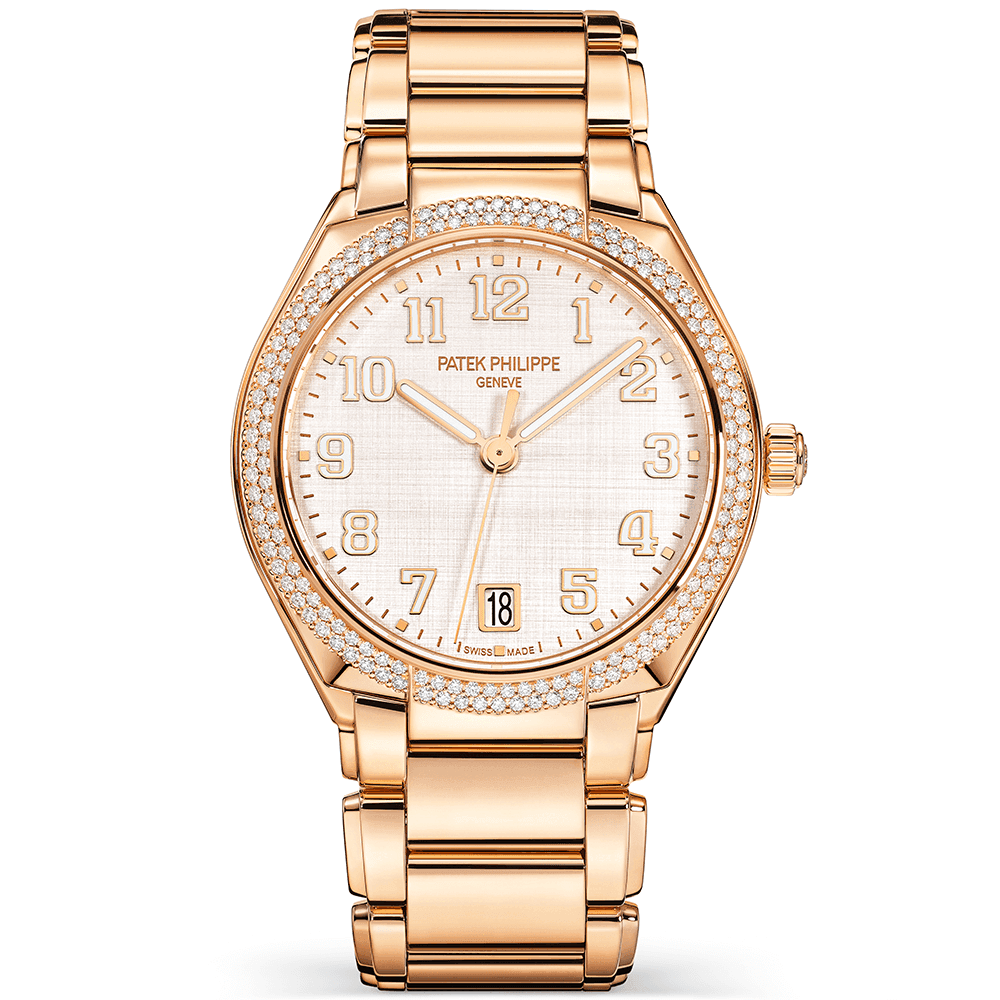 Patek Philippe Twenty~4 36mm 18ct Rose Gold & Silvery Patterned Dial Watch - Berry's Jewellers