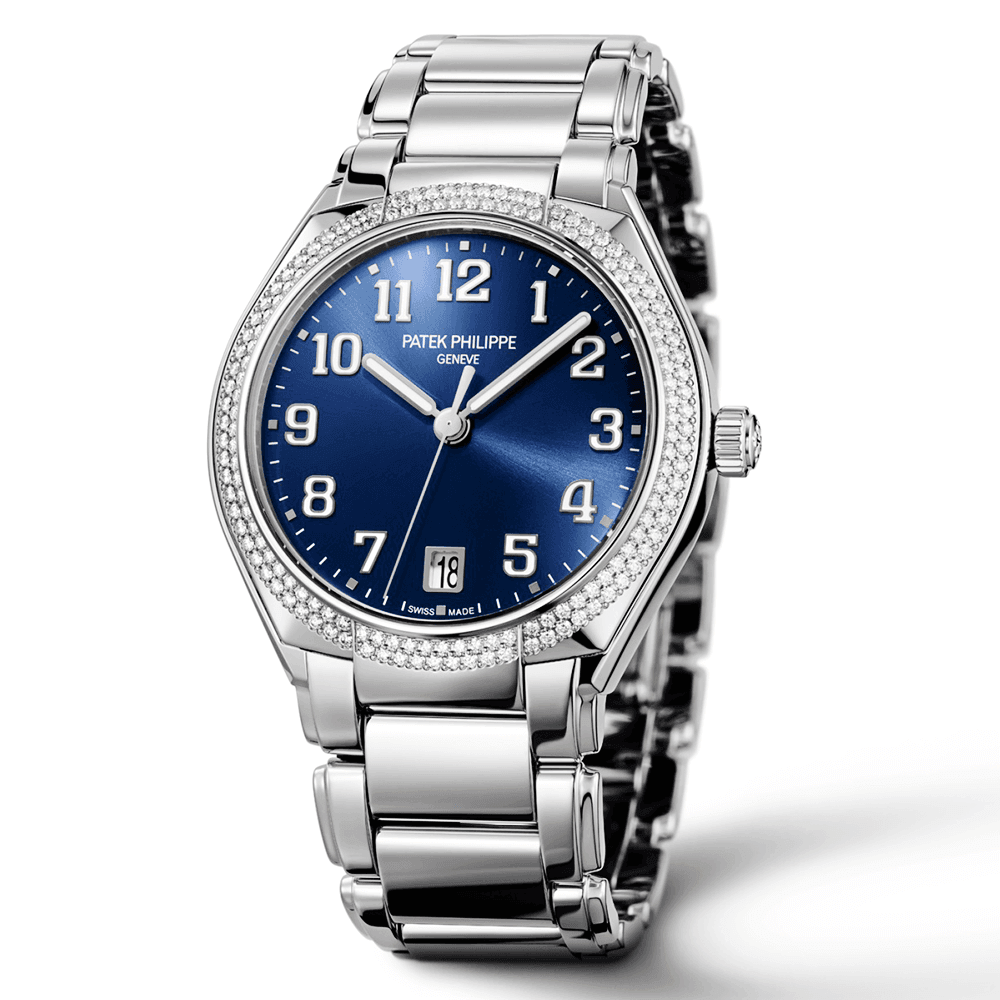 Patek Philippe Twenty~4 36mm Blue Sunburst Dial & Diamond Bezel Ladies Watch - Berry's Jewellers