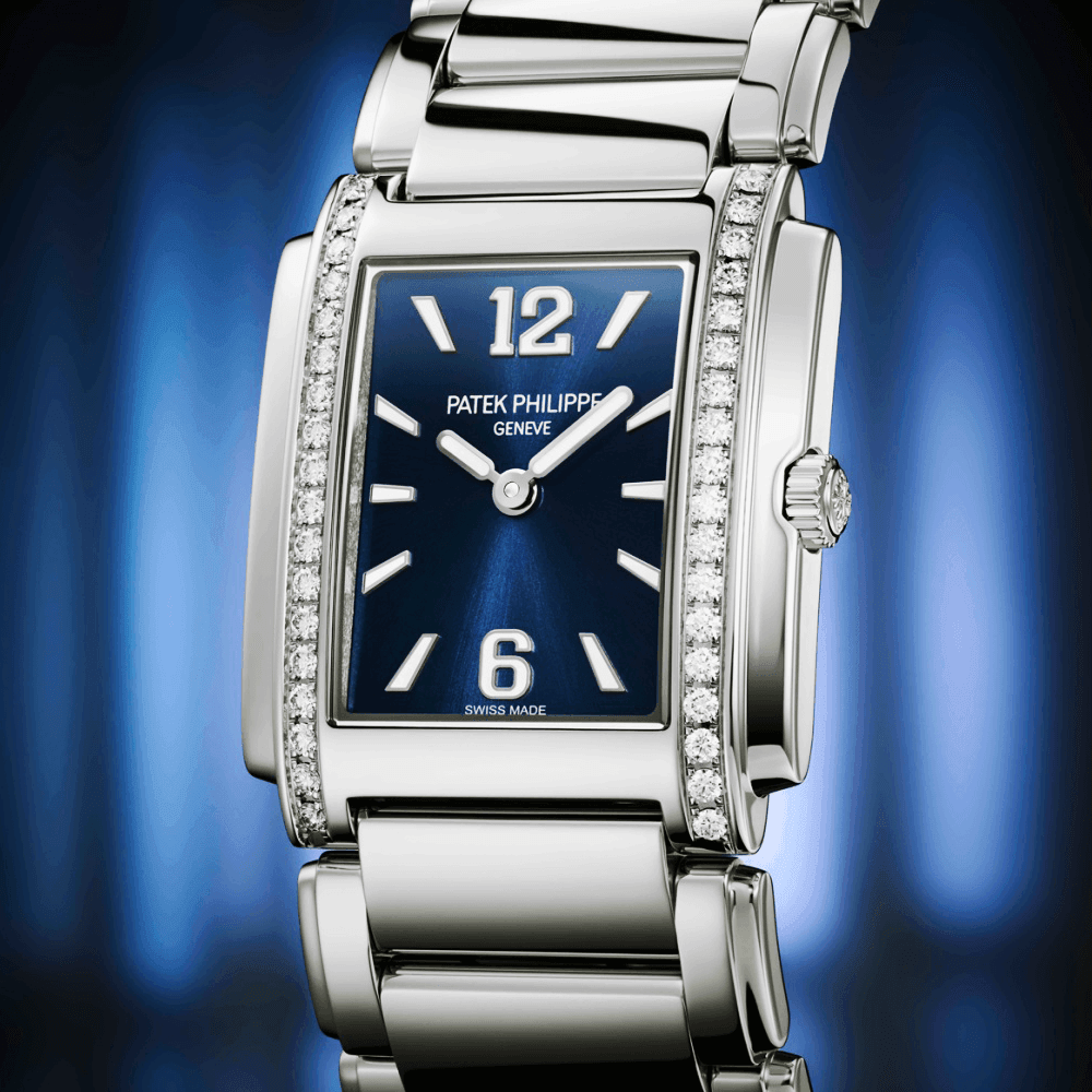 Patek Philippe Twenty~4 Diamond Set Bezel Blue Dial Ladies Bracelet Watch - Berry's Jewellers