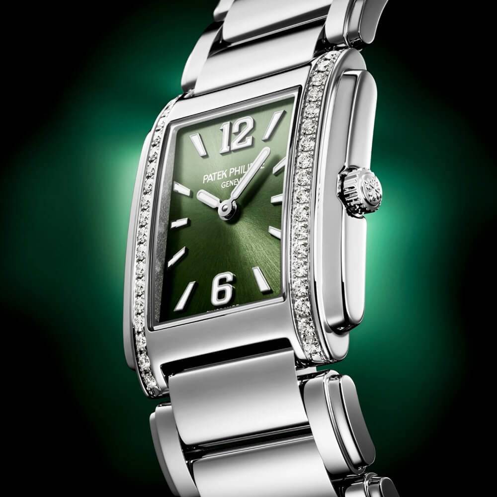 Patek Philippe Twenty~4 Diamond Set Bezel Olive Green Dial Ladies Bracelet Watch - Berry's Jewellers