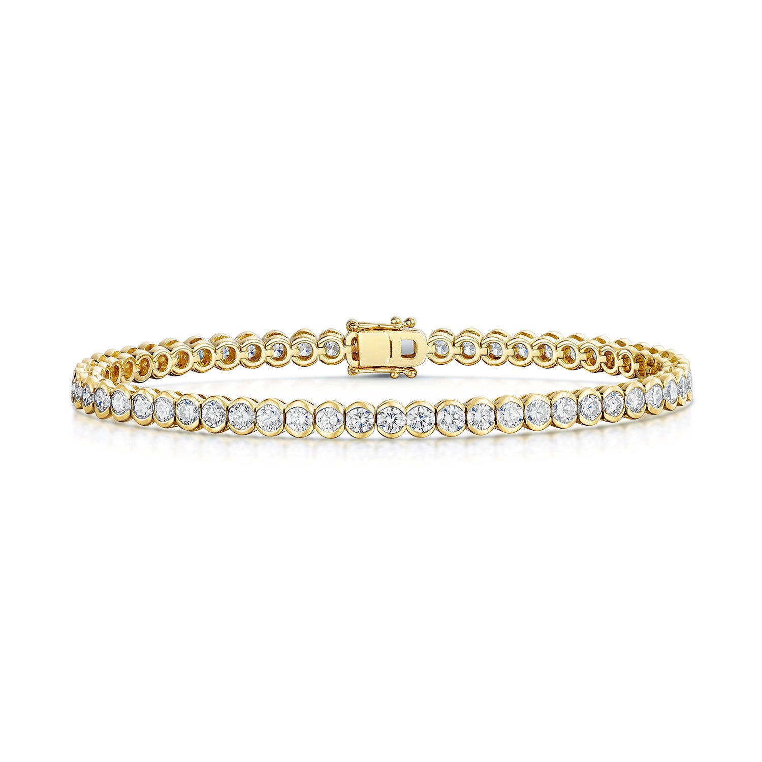 Berry's 18ct Yellow Gold Round Brilliant Cut Diamond 6.00ct Tennis Bracelet - Berry's Jewellers