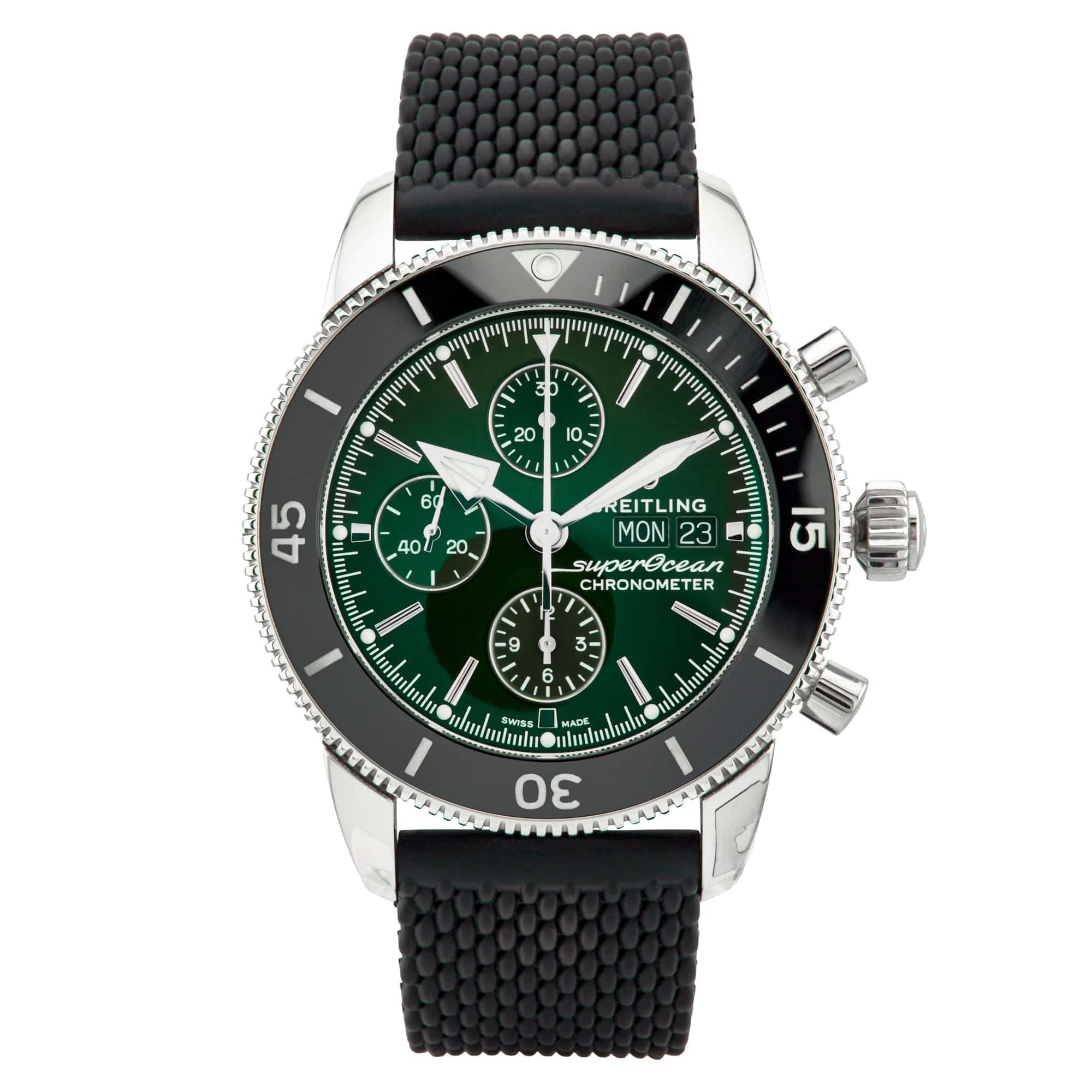 Pre-Owned Breitling Superocean Heritage Day/Date 44mm Green Dial Watch (2022) - Berry's Jewellers