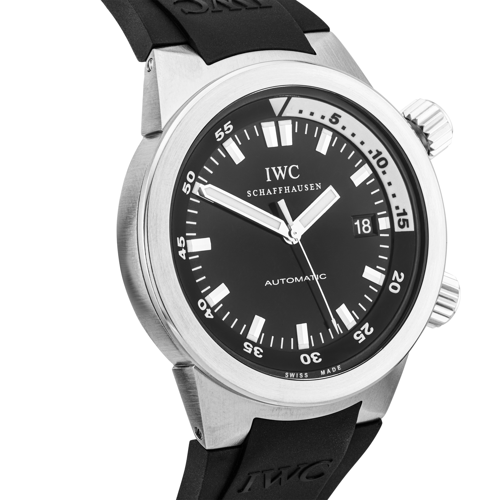 Pre-Owned IWC Aquatimer 42mm Black Dial Automatic Strap Watch (2009) - Berry's Jewellers