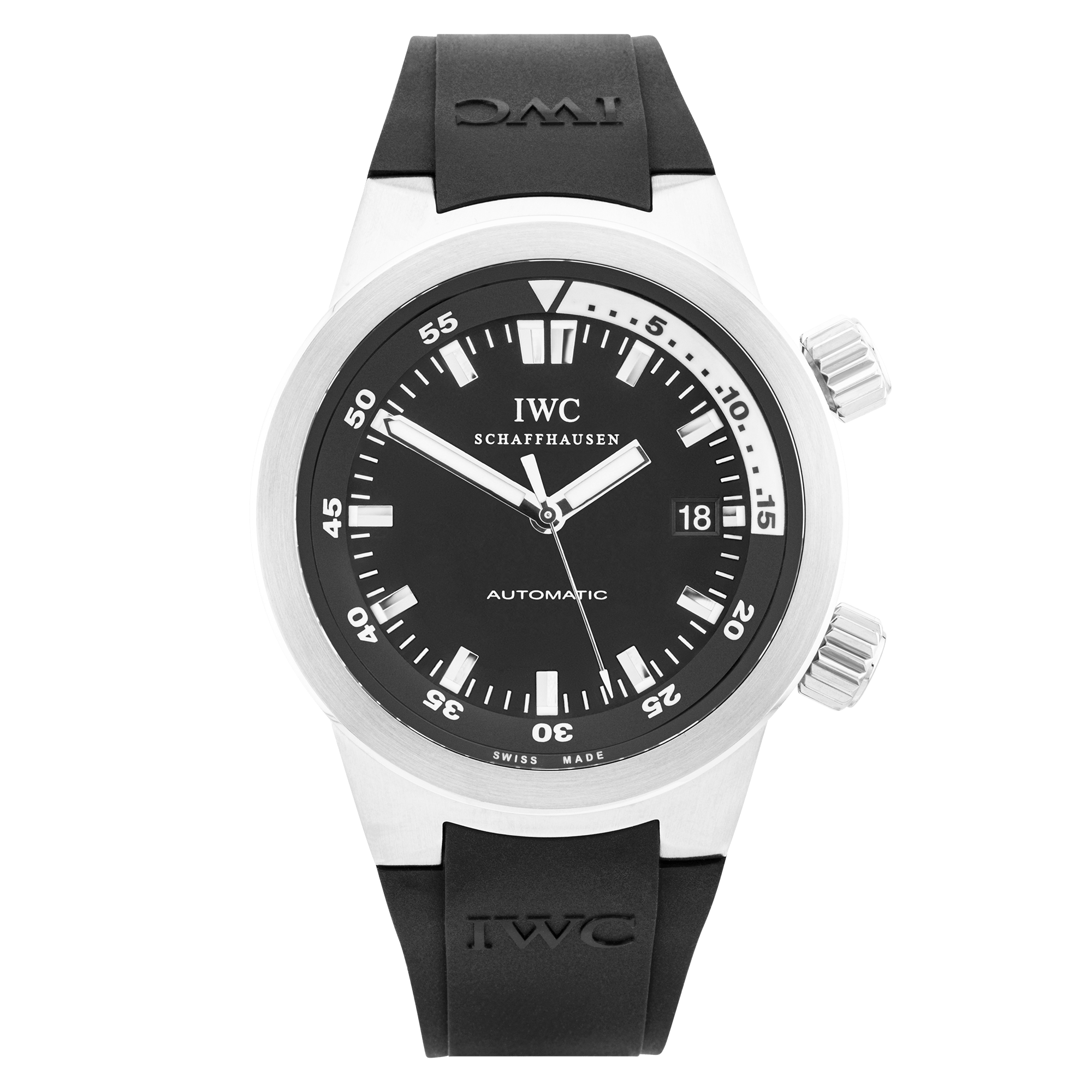 Pre-Owned IWC Aquatimer 42mm Black Dial Automatic Strap Watch (2009) - Berry's Jewellers