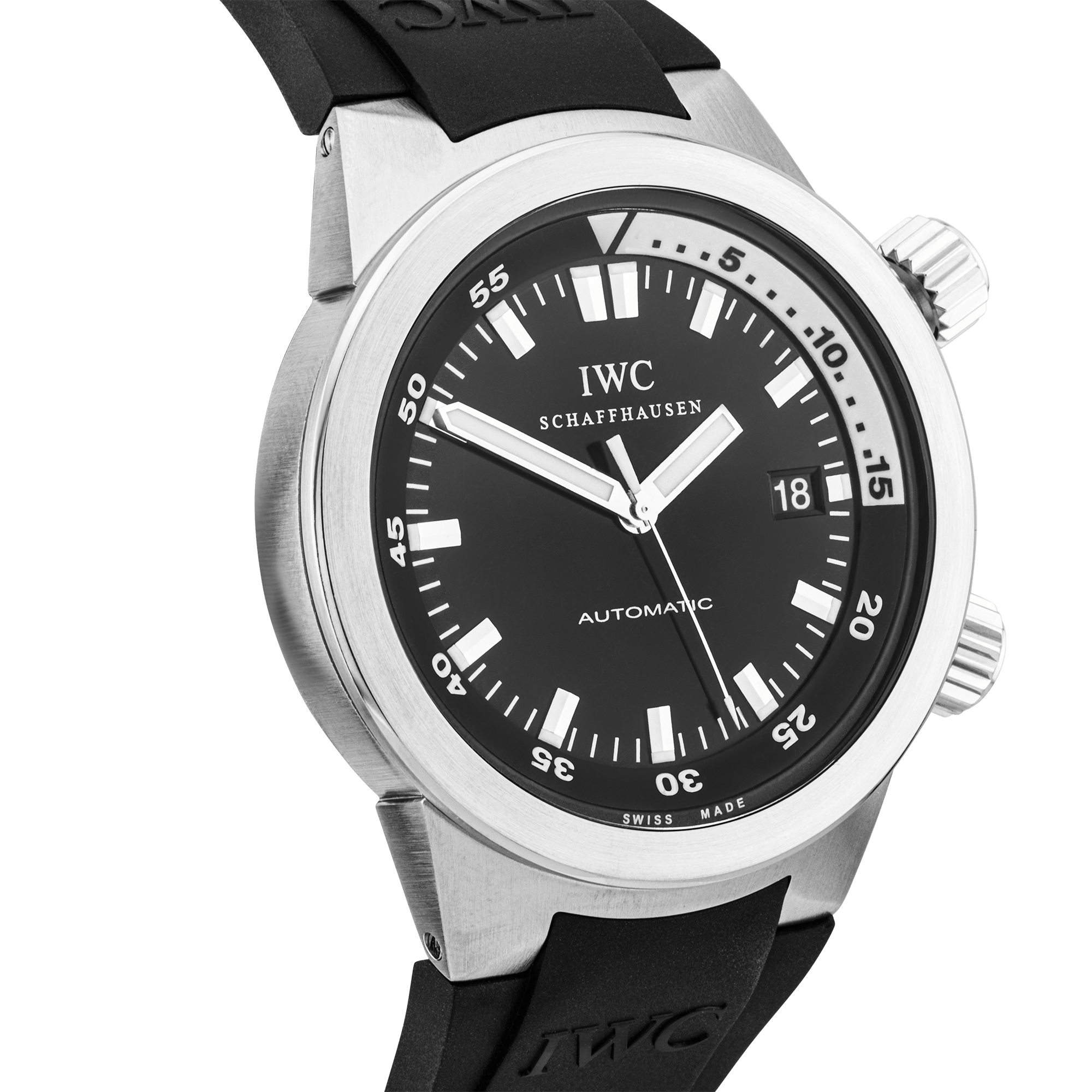 Pre-Owned IWC Aquatimer 42mm Black Dial Automatic Strap Watch (2009) - Berry's Jewellers