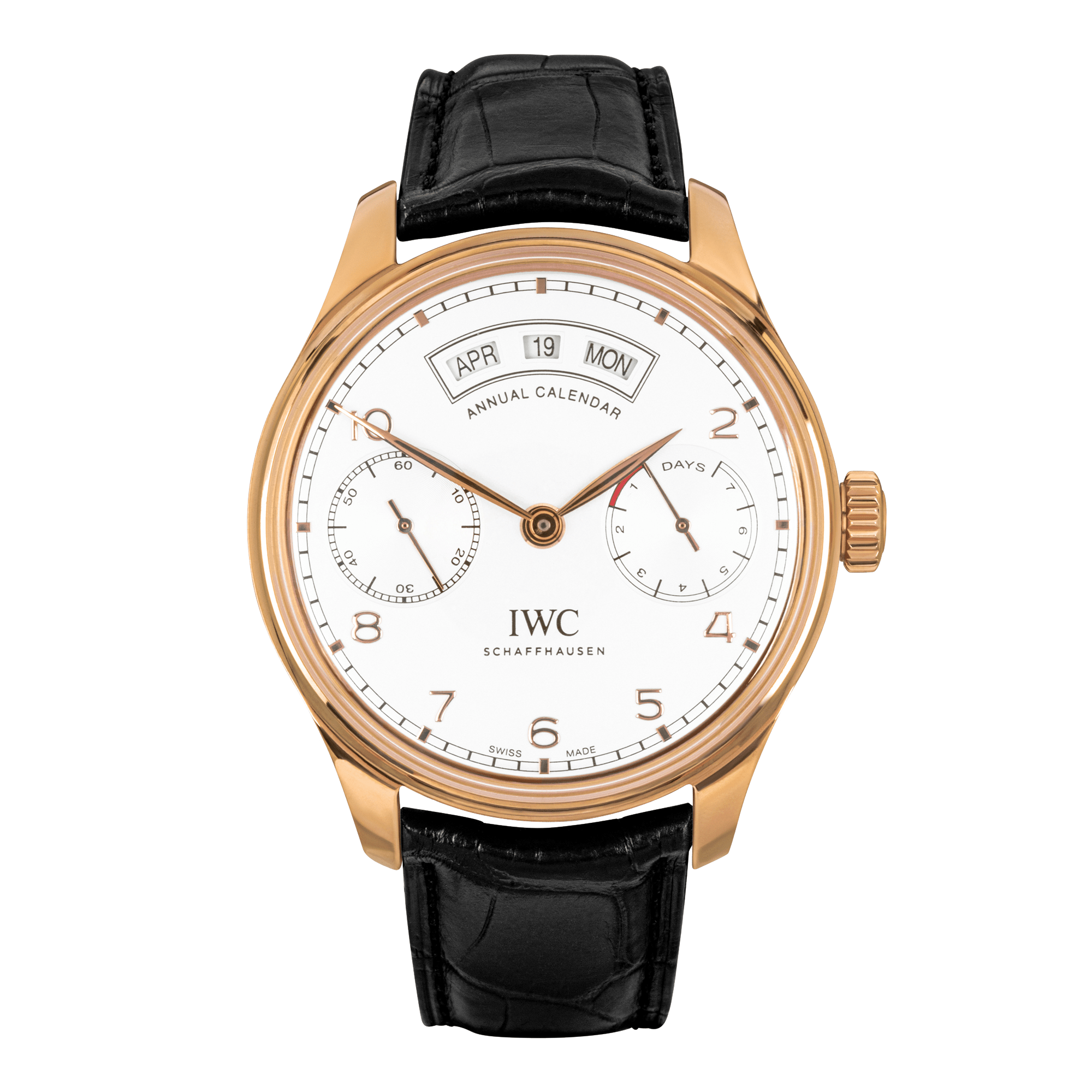 Pre-Owned IWC Schaffhausen Portugieser Annual Calendar 18ct Rose Gold Watch - Berry's Jewellers