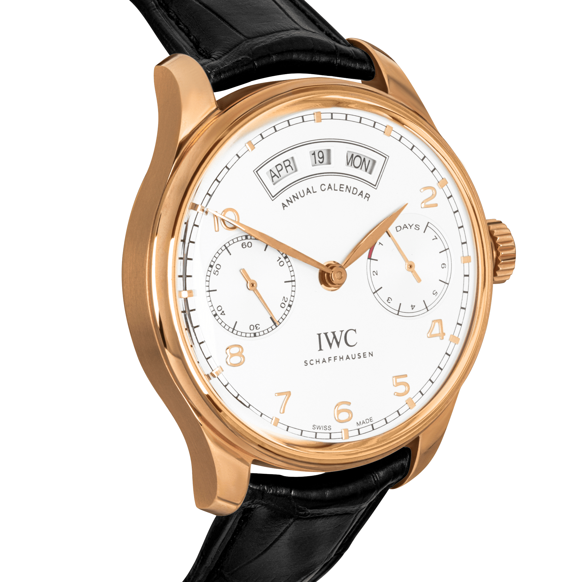 Pre-Owned IWC Schaffhausen Portugieser Annual Calendar 18ct Rose Gold Watch - Berry's Jewellers