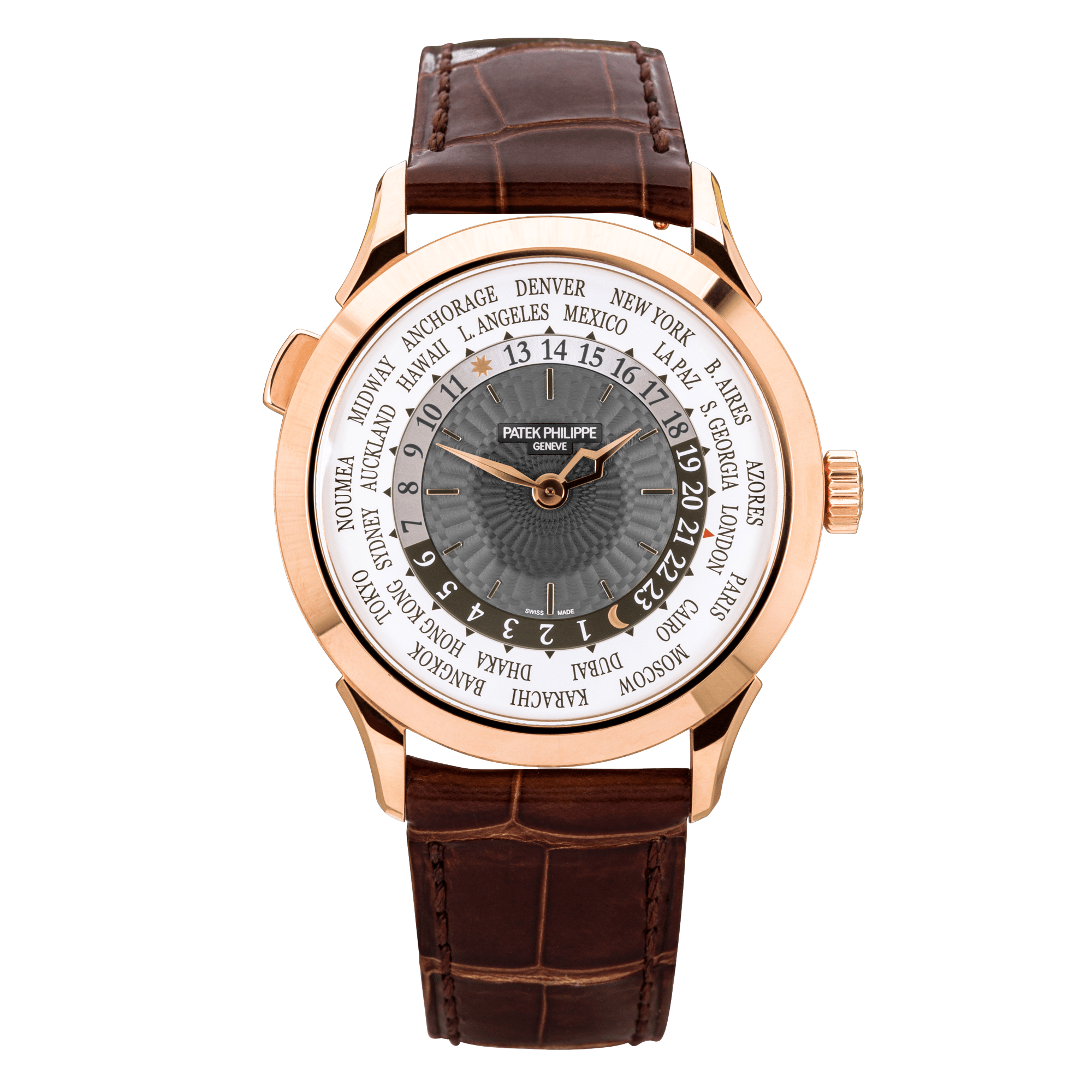 Pre-Owned Patek Philippe Complications World Time 18ct Rose Gold Watch - Berry's Jewellers