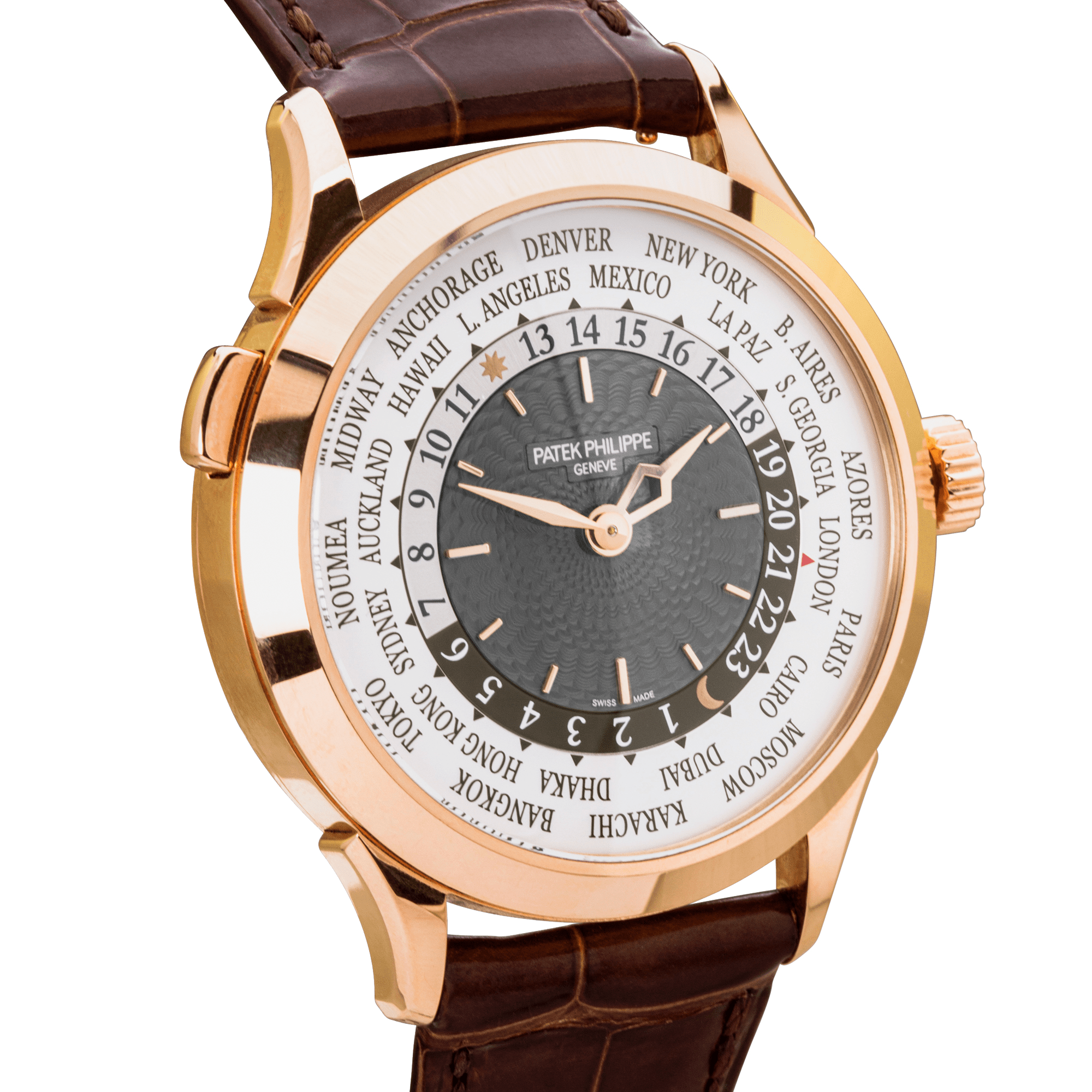 Pre-Owned Patek Philippe Complications World Time 18ct Rose Gold Watch - Berry's Jewellers