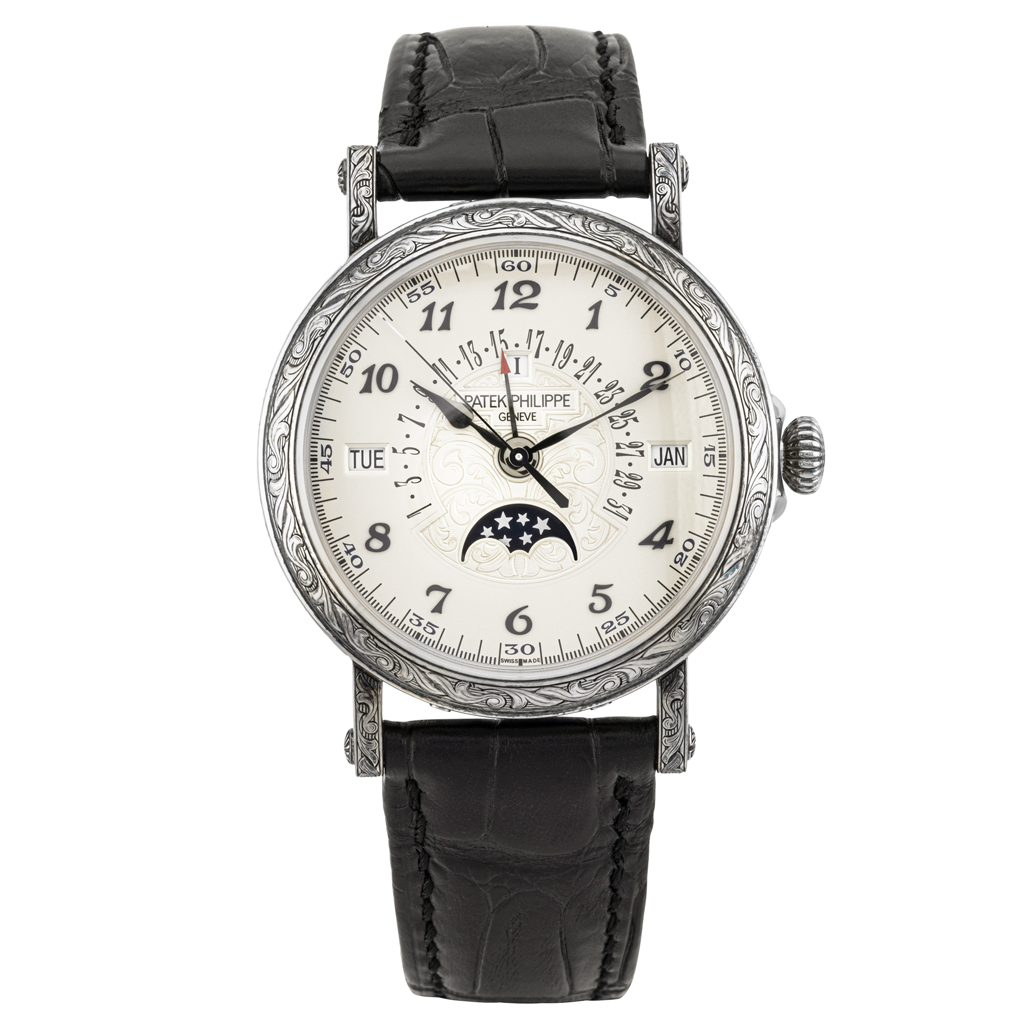 Pre-Owned Patek Philippe Grand Complications Engraved Perpetual Calendar Watch (2018) - Berry's Jewellers