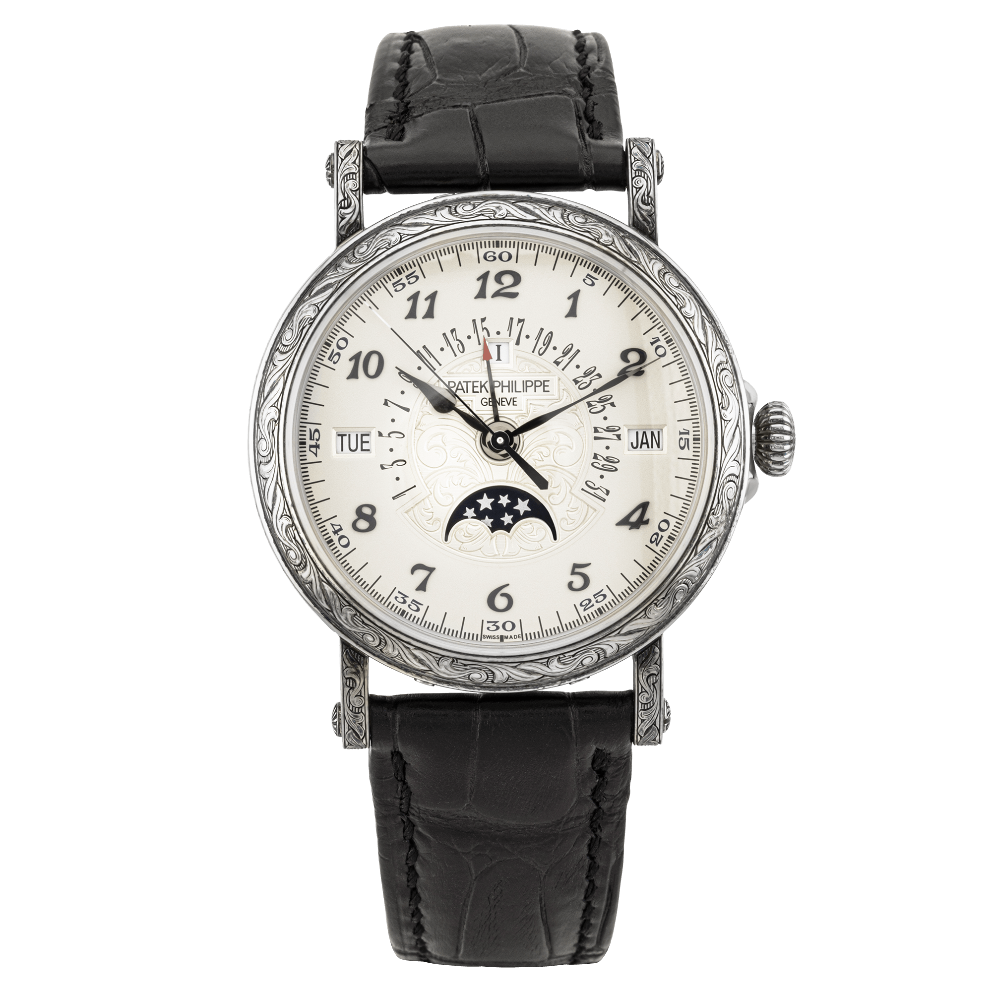 Pre-Owned Patek Philippe Grand Complications Engraved Perpetual Calendar Watch (2018) - Berry's Jewellers