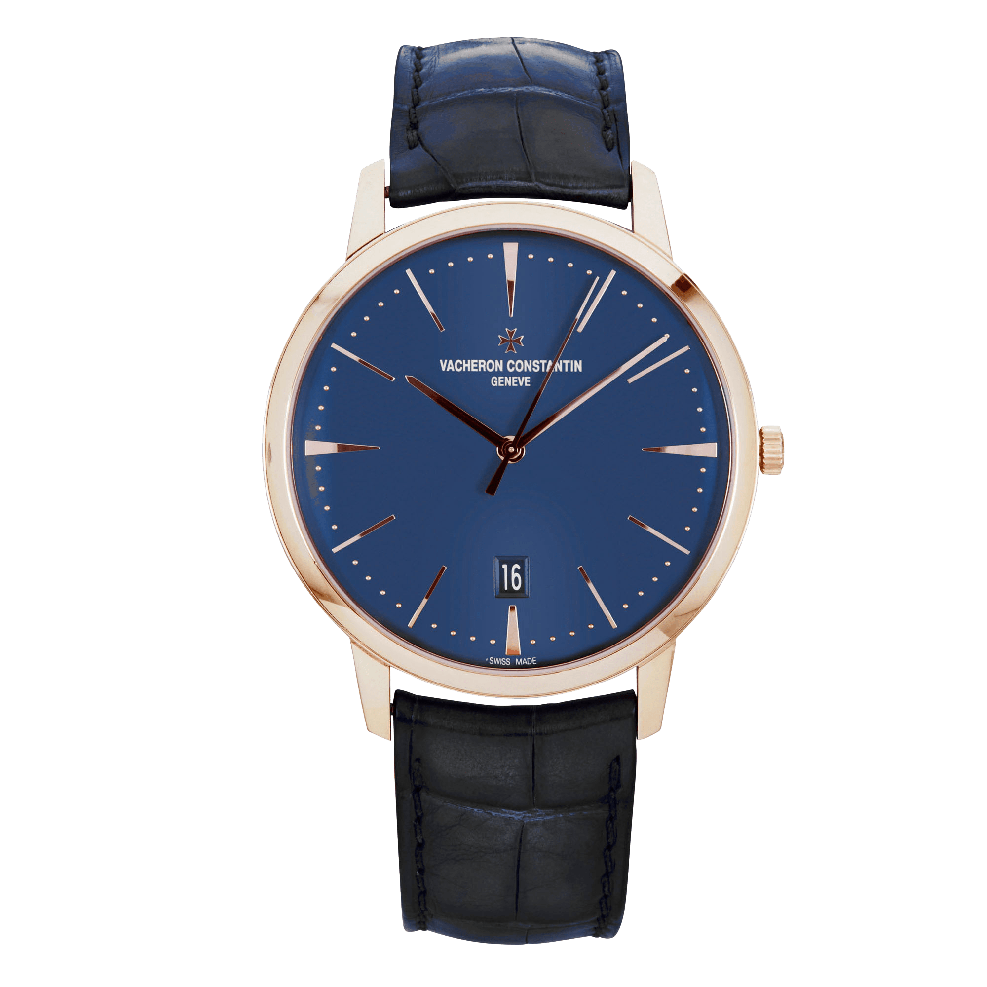 Vacheron Constantin Patrimony 40mm 18ct Pink Gold Blue Dial Watch (2022)