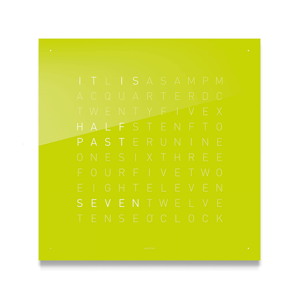 QLOCKTWO EARTH 45cmAcrylic Lime Juice Wall Clock - Berry's Jewellers