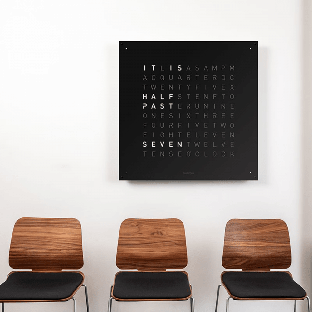 QLOCKTWO EARTH 90cm Black Pepper Wall Clock - Berry's Jewellers