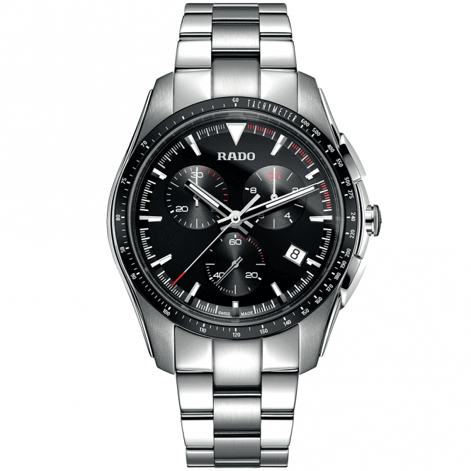 Rado HyperChrome 45mm Steel & Black Dial Men's Chronograph Bracelet Watch - Berry's Jewellers