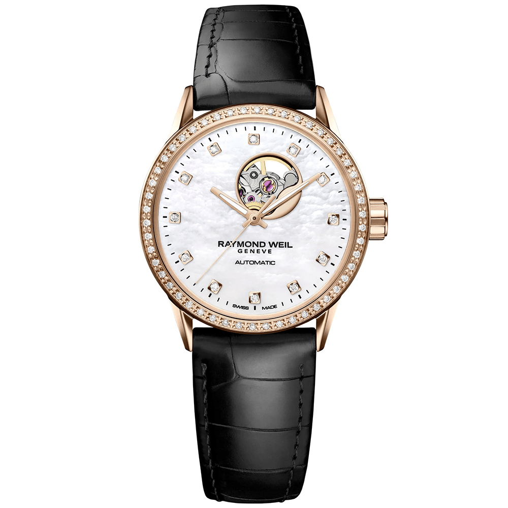 Raymond Weil Freelancer 30mm Mother of Pearl Dial Strap Watch - Berry's Jewellers