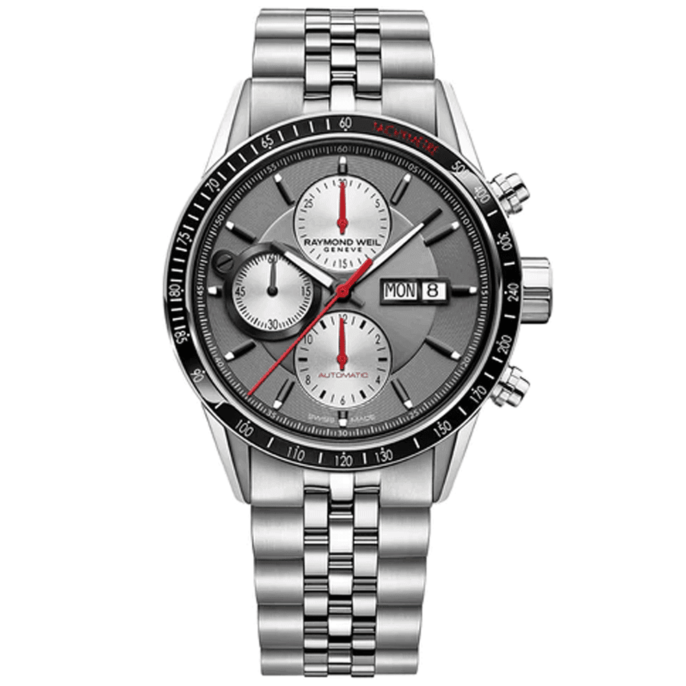 Freelancer 40mm Silver Dial Automatic Chronograph Bracelet Watch