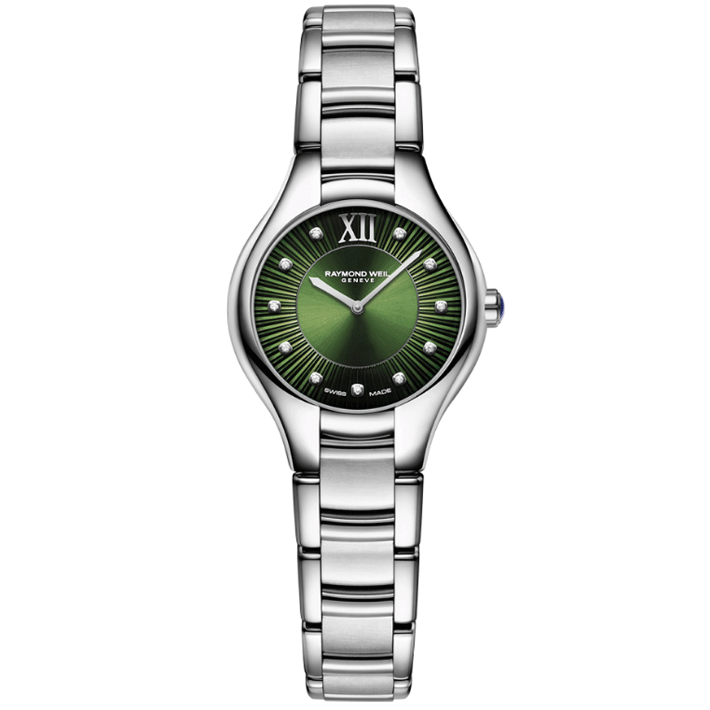 Raymond Weil Noemia 24mm Green Dial Ladies Quartz Bracelet Watch. - Berry's Jewellers