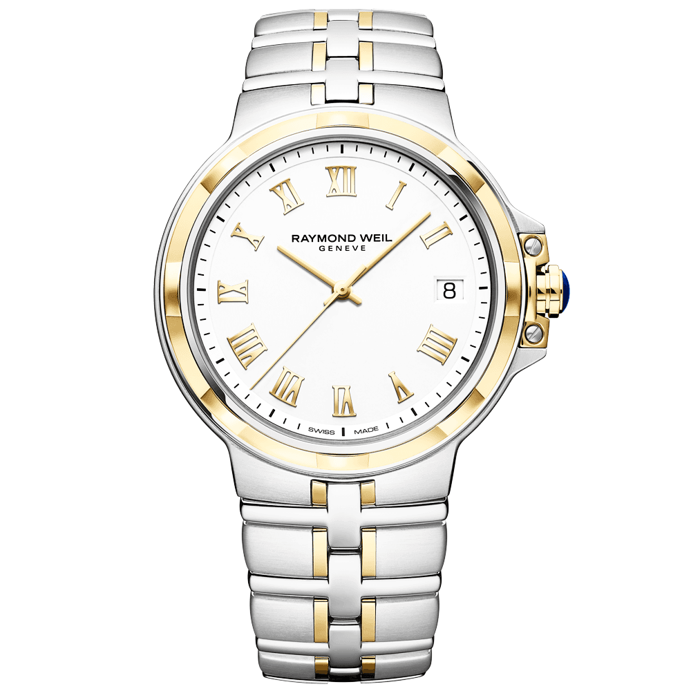 Raymond Weil Parsifal 41mm White Dial Quartz Two Tone Bracelet Watch - Berry's Jewellers