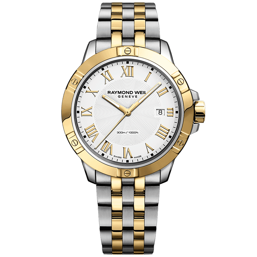 Raymond Weil Tango 41mm Steel and Yellow Gold PVD Quartz Bracelet Watch - Berry's Jewellers