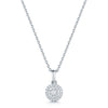 18ct White Gold Round Brilliant Diamond Double Halo Pendant