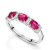 Platinum Ruby & Diamond Seven Stone Half Eternity Ring