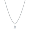 18ct White Gold Diamond Single Stone Invisible Set Pendant