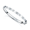 Berry's 18ct White Gold Emerald Cut And Round Brilliant Cut Diamond Bangle - Berry's Jewellers