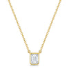 18ct Yellow Gold Emerald Cut Diamond 0.80ct Rub Over Pendant