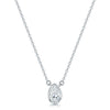 18ct White Gold Pear Cut Diamond 0.80ct Rub Over Pendant