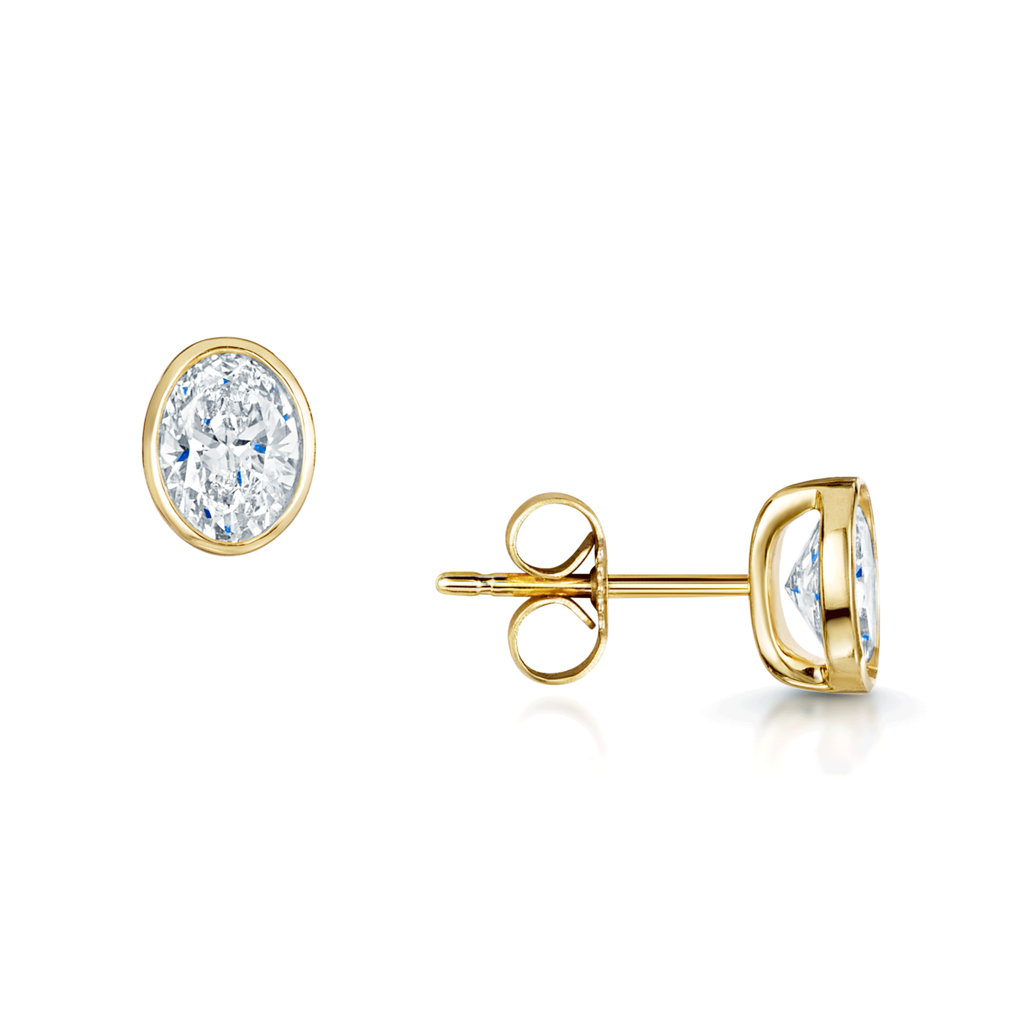 Berry's 18ct Yellow Gold Oval Cut Diamond Stud Earrings - Berry's Jewellers