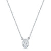 18ct White Gold Oval Cut Diamond 0.80ct Rub Over Pendant