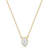 18ct Yellow Gold Oval Cut Diamond 0.80ct Rub Over Pendant