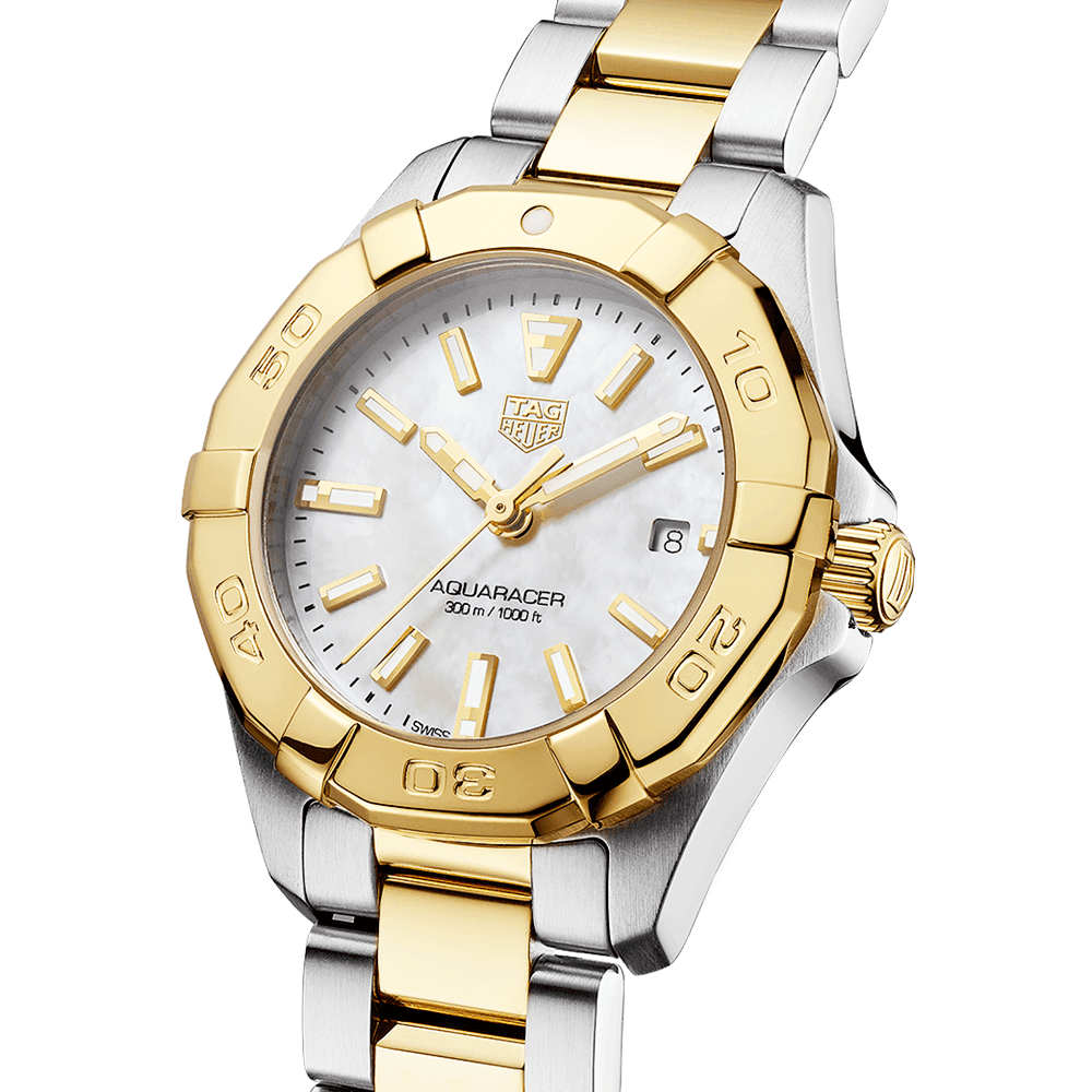 TAG Heuer Aquaracer 27mm Steel & 18ct Yellow Gold Ladies Bracelet Watch - Berry's Jewellers