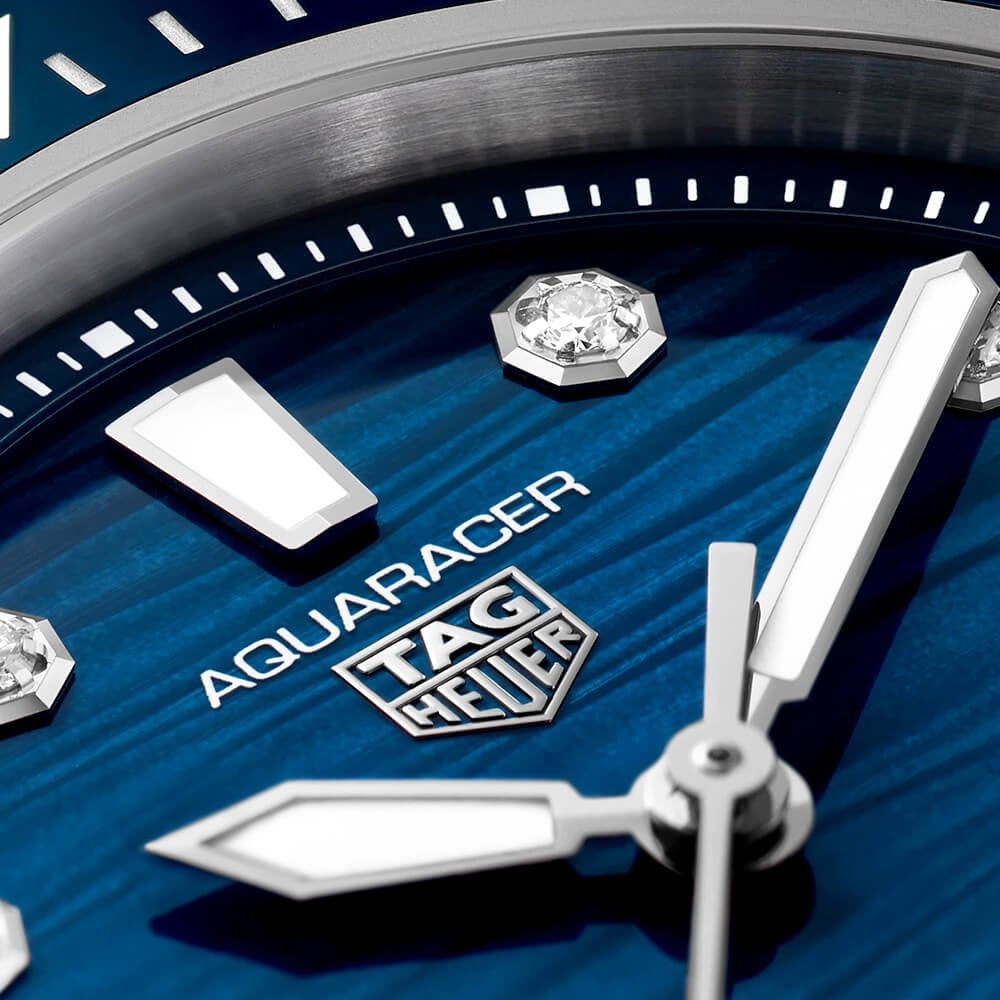 TAG Heuer Aquaracer 36mm Blue Diamond Dial & Ceramic Bezel Ladies Automatic Watch - Berry's Jewellers