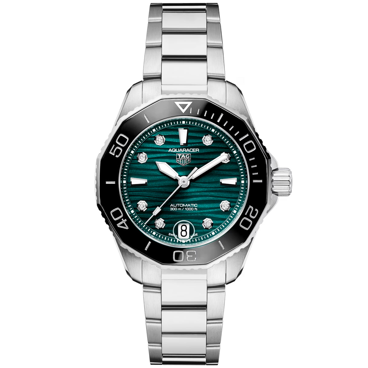 Aquaracer 36mm Green Diamond Dial Automatic Bracelet Watch