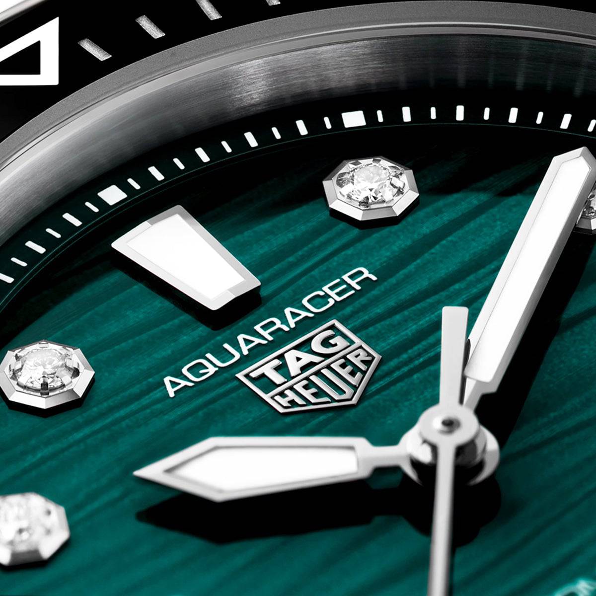 TAG Heuer Aquaracer 36mm Green Diamond Dial Automatic Bracelet Watch - Berry's Jewellers