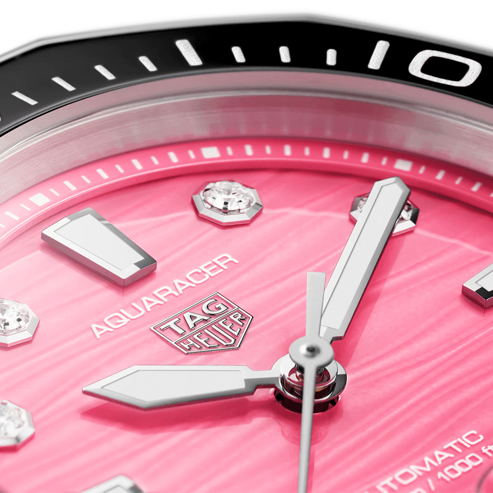 Aquaracer 36mm Pink Diamond Dial & Ceramic Bezel Ladies Automatic Watch